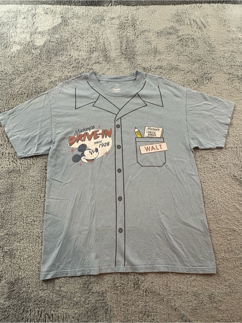 Hanes Gray Mickey Mouse 'Driven-In' Graphic Tee